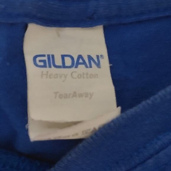 Safety Camp Crop Top Tee Shirt Blue Red Yellow - Picture 6 of 6